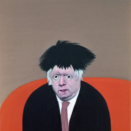 Image similar to francis bacon portrait of boris johnson