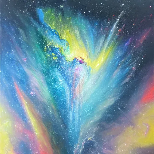 Prompt: galaxy collapse, oil on canvas