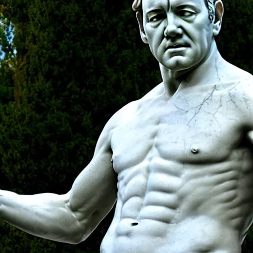 Image similar to kevin spacey as a greek marble statue