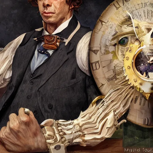 Prompt: gentleman frogman wearing a cravat and hand watches portrait in the museum, highly detailed, sharp focus, digital painting, artwork by Victor Adame Minguez + Yuumei + Tom Lovell + Sandro Botticelli