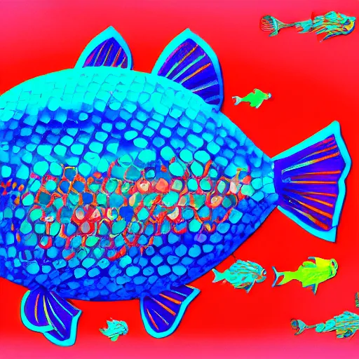 Image similar to disco fish by hideo kodzima