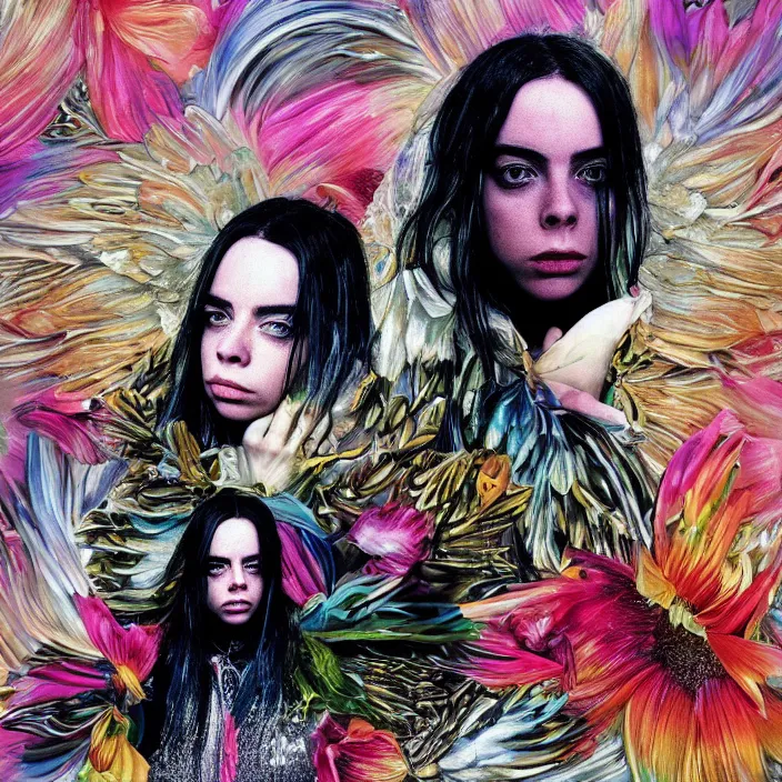 Prompt: billie eilish goldwing album art cover