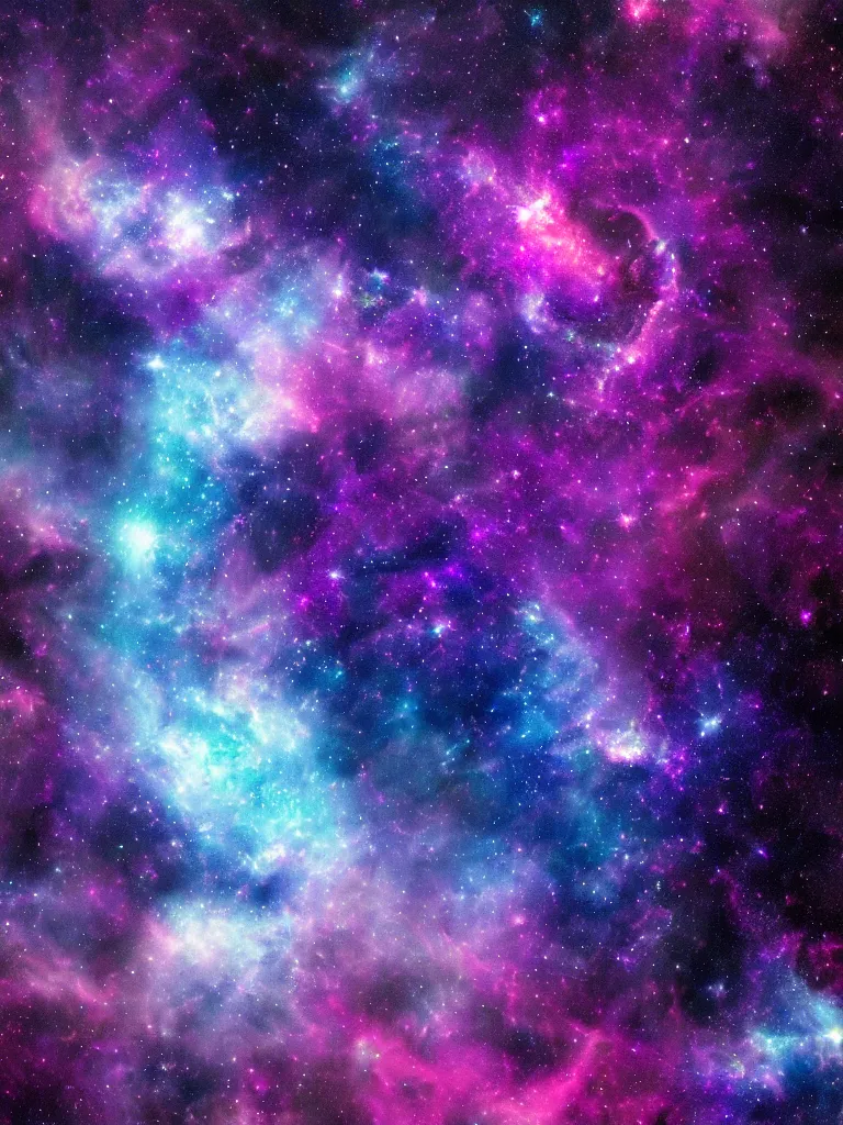 Image similar to celestial epic purple blue and pink colored deepspace image of a sparkling cosmic universe, celestial features, nasa photos, artstation