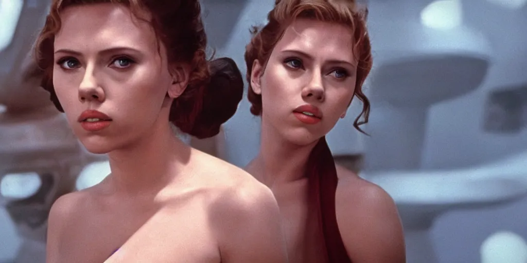 Image similar to a still of Scarlett Johansson on tatooin in Star Wars (1977)