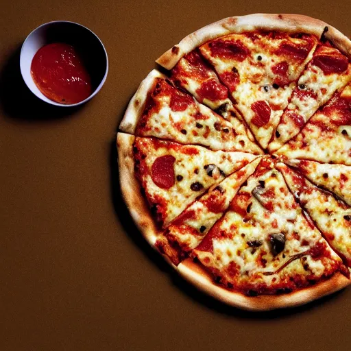 Image similar to a photograph of a cheese pizza, 8 k, mouthwatering, award - winning photography,