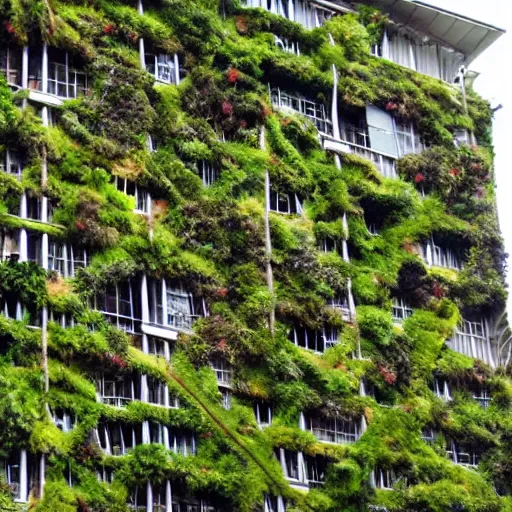 Image similar to building covered in new zealand endemic epiphytes