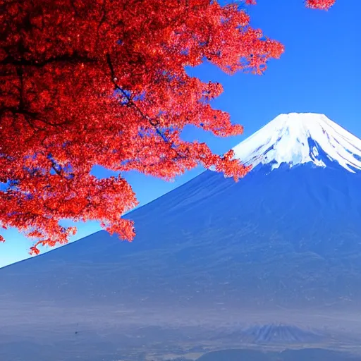 Prompt: mount fuji, by redbubble. com