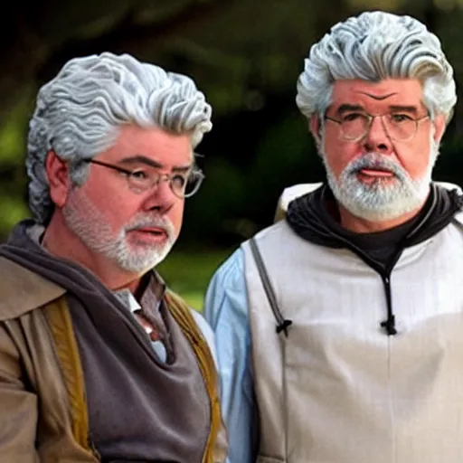 Image similar to george lucas stars in i ’ ve got a very bad feeling about this disney plus hq production still movie quality