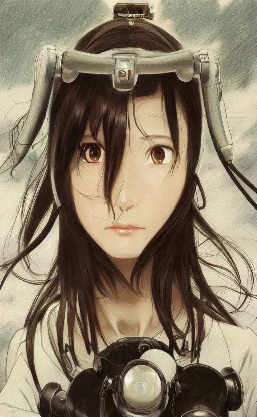 Prompt: zero pilot girl, anime style, oxygen mask long hair, hair down, symmetrical facial features, ww2 era, hyper realistic, pale skin, 4k, rule of thirds, extreme detail, detailed drawing, trending artstation, hd, konpeki no kantai, D&D, realistic lighting, by Alphonse Mucha, Greg Rutkowski, sharp focus, backlit, soldier clothing