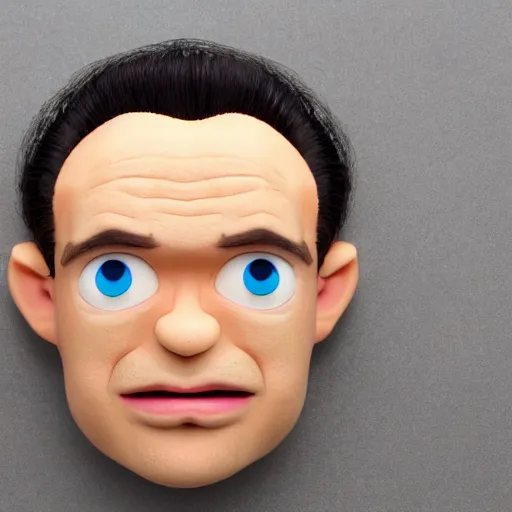 Image similar to man huge forehead tiny face claymation