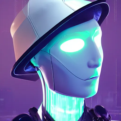 Image similar to a hat from the future, cyberpunk, highly detailed, epic lighting, hyper photorealism, 8 k