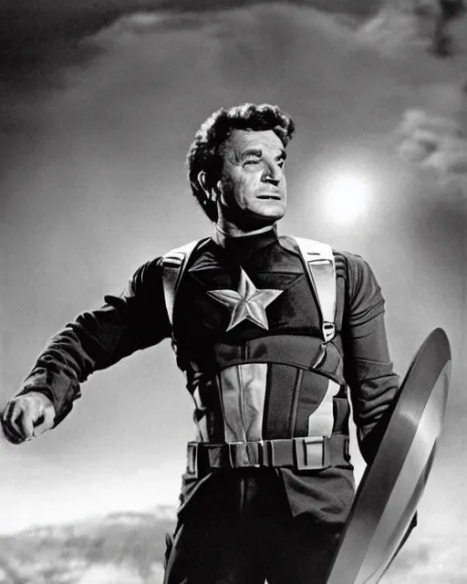 Prompt: peter falk as captain america