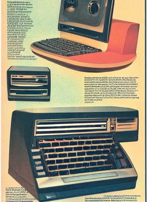 Image similar to 80's computer with floppa disc, photorealistic picture from a magazine