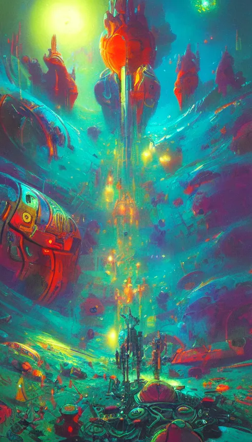 Image similar to psytrance artwork, by paul lehr,