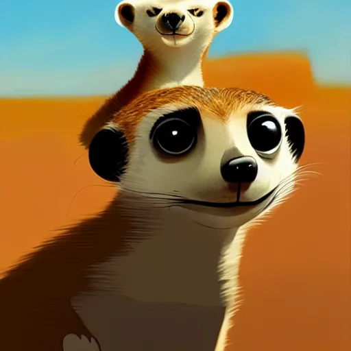 Image similar to goro fujita ilustration a beautiful meerkat by goro fujita, painting by goro fujita, sharp focus, highly detailed, artstation