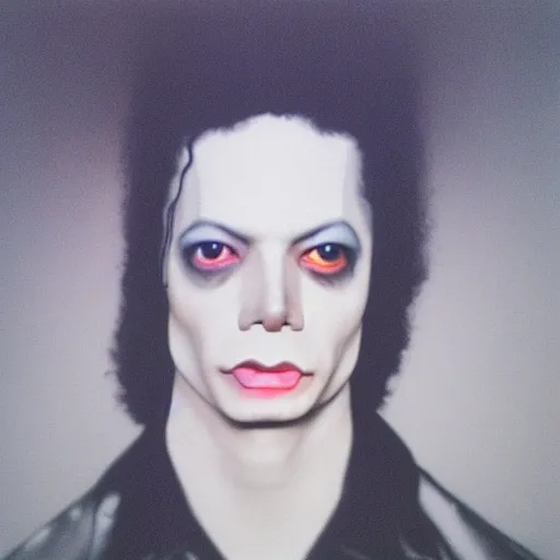 Image similar to realistic expired kodak film portrait of albino michael jackson mix, hyperrealism, hypermaximalism, photorealistic, detailed, atmospheric, 8 k, award winning photography, cinematic