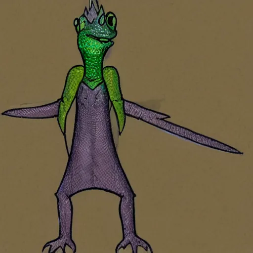 Image similar to sketch of a lizard wizard