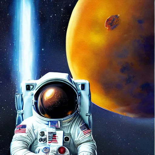 Image similar to a space man by simon roy