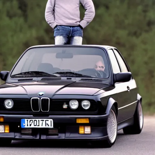 Image similar to evil Jason Stethem holds in his arms BMW e30