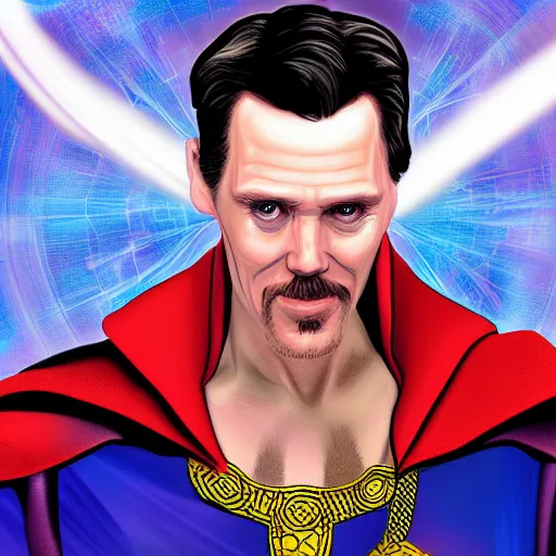 Image similar to Digital painting of Jim Carrey as Doctor Strange