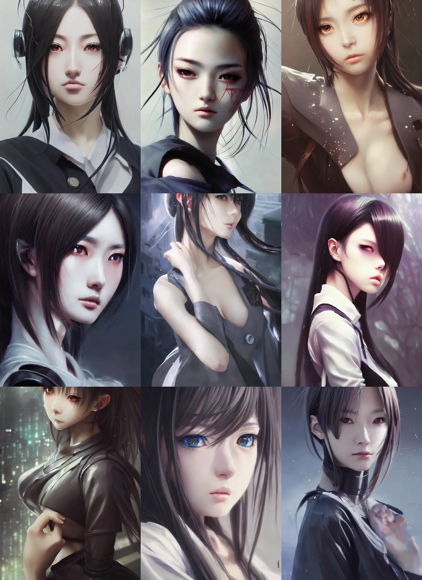 Prompt: ultra realistic stunning beautiful anime woman techno art, beautiful precise face and body, cyberpunk, japanese school uniform, sci - fi, fantasy, intricate, elegant, highly detailed, digital painting, artstation, concept art, smooth, sharp focus, illustration, edge highlights, beautiful light and shadows, art by tian zi and wlop and greg rutkowski, featured on pixiv