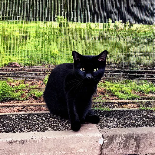 Prompt: “ dmitri the black cat stalks the exclusion zone ”