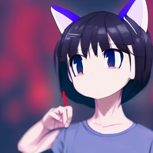 Image similar to picture of mark zuckerberg depicted as an anime girl with cat ears, highly detailed, extremely high quality, hd, 4 k, 8 k, canon 3 0 0 mm, professional photographer, 4 0 mp, lifelike, top - rated, award winning, realistic, detailed lighting, detailed shadows, sharp, no blur, edited, corrected, trending