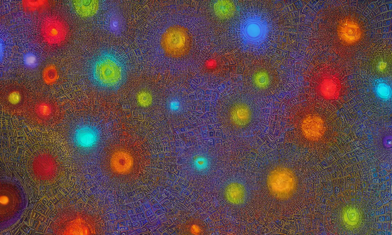 Image similar to mandelbrot 3 d volume fractal mandala ceramic chakra digital color stylized times square on a rainy bustling evening, bright lights big city