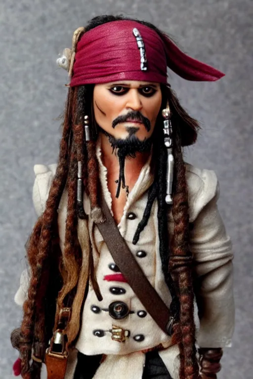 Image similar to jack sparrow barbie doll, photorealistic, highly detailed,