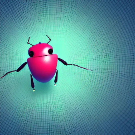 Image similar to cute bug. 3 d render. blender. colorful 3 d background. macro. 4 k