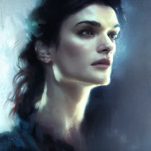 Image similar to rachel weisz, hyperrealistic portrait, bladerunner street, art of elysium by jeremy mann and alphonse mucha, fantasy art, photo realistic, dynamic lighting, artstation, poster, volumetric lighting, very detailed face, 4 k, award winning