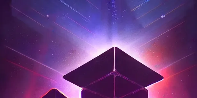 Prompt: beautiful glowing cubes all interconnected to each other with light beams, atmospheric lighting, intricate, volumetric lighting, beautiful, sharp focus, ultra detailed, in the art style of bowater, charlie, brom, gerald, lake baikal in the background, astrophotography