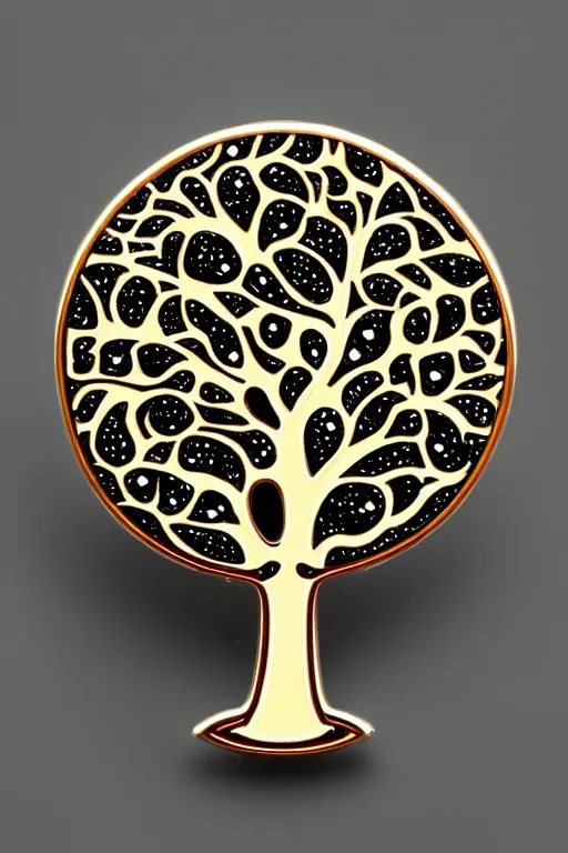 Prompt: a tree, as an enamel pin intricate, elegant, highly detailed, smooth, sharp focus, artstation