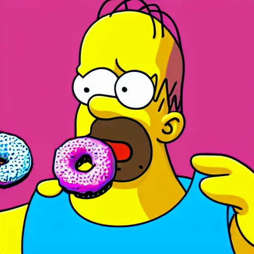 Prompt: homer simpson eating a donut, anime artstyle, artstation, macro, highly intricate, vibrant, digital, wide shot, portrait, hd, cinematic, dramatic, ultra realistic, ultra detailed, 8 k, 4 k