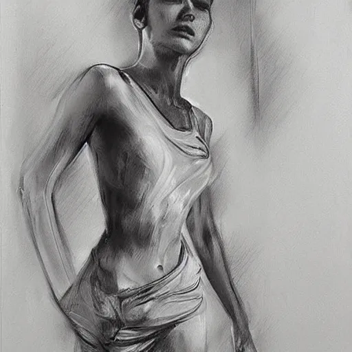 Image similar to abstract full body charcoal sketch by art frahm and vladimir volegov