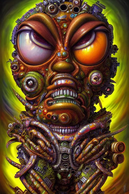 Prompt: hyper - maximalist overdetailed painting by naoto hattori. artstation. deviantart. cgsociety. inspired by beastwreckstuff and jimbo phillips. fantasy infused lowbrow style. hyperdetailed high resolution render by binx. ly in discodiffusion. dreamlike polished render by machine. delusions. sharp focus.