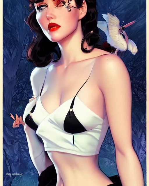 Image similar to a pin up and beautiful fashion charming dreamlke jennifer connelly, symmetrical face symmetrical eyes, character art, art by artgerm lau and wlop and and ilya kuvshinov and john singer sargent, joshua middleton comic art, frostbite 3 engine