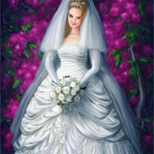 Prompt: a cute chinchilla!! in a wedding dress, a chinchilla getting married, highly detailed digital painting, 4k