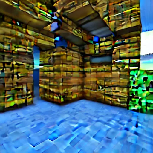 Image similar to The floor is minecraft lava themed livingroom