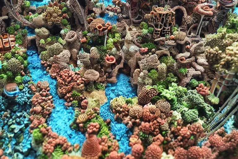 Prompt: “ a coral city. super detailed. intricate. photorealistic. award winning. ”