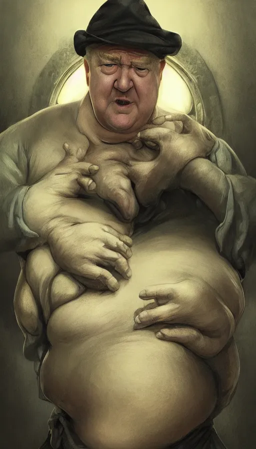 Image similar to david lynch as fat drunk tavern owner, fame of thrones, warhammer, fibonacci, sweat drops, intricate fashion clothing, insane, intricate, highly detailed, surrealistic, digital painting, artstation, concept art, smooth, sharp focus, illustration, unreal engine 5, 8 k, art by artgerm and greg rutkowski and alphonse mucha