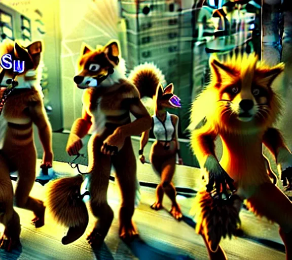 Image similar to high - resolution photograph from a genepunk era furry fandom convention ( midwest furfest 2 0 4 7 ), taking place after the genetic revolution and quantum singularity. photorealistic.