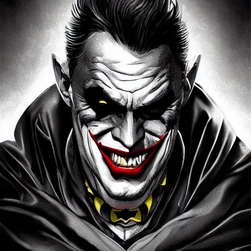 Image similar to the Batman as the joker, digital painting, amazing detail, artstation, cgsociety