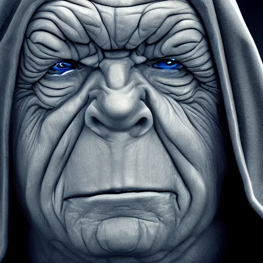 Prompt: portrait of Emperor Palpatine, photorealism, 4k, super detail,