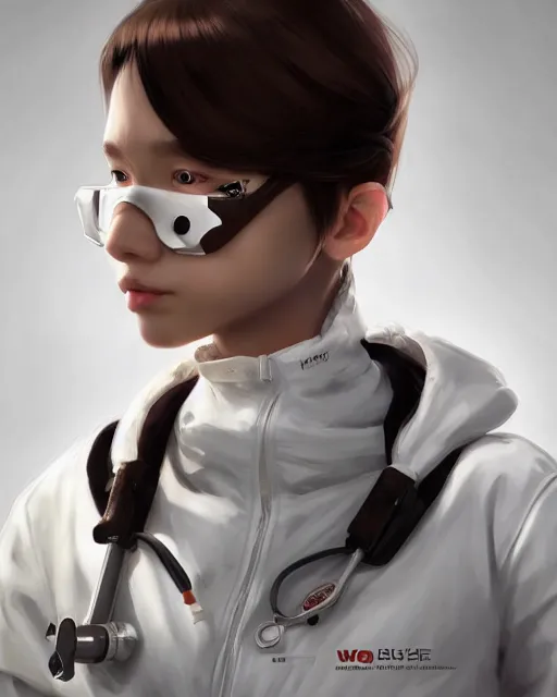 Prompt: brown goose with brown eyes in a white medical mask, character art, art by artgerm lau and wlop and and ilya kuvshinov and john singer sargent, hyperdetailed, 8 k realistic, symmetrical, frostbite 3 engine, cryengine, dof, trending on artstation, digital art