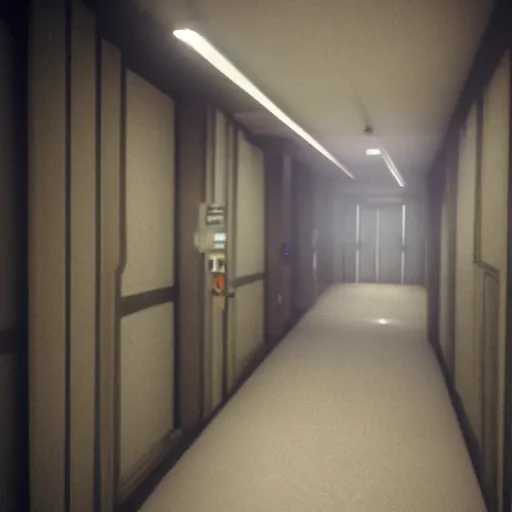 Image similar to hallway in the backrooms, unreal engine tech demo