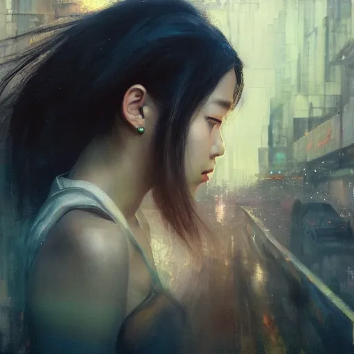 Image similar to kim jisoo, blackpink, hyperrealistic portrait, bladerunner street, art of elysium by jeremy mann and alphonse mucha, fantasy art, photo realistic, dynamic lighting, artstation, poster, volumetric lighting, very detailed face, 4 k, award winning