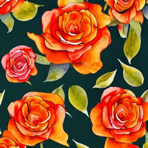 Image similar to watercolor autumn roses