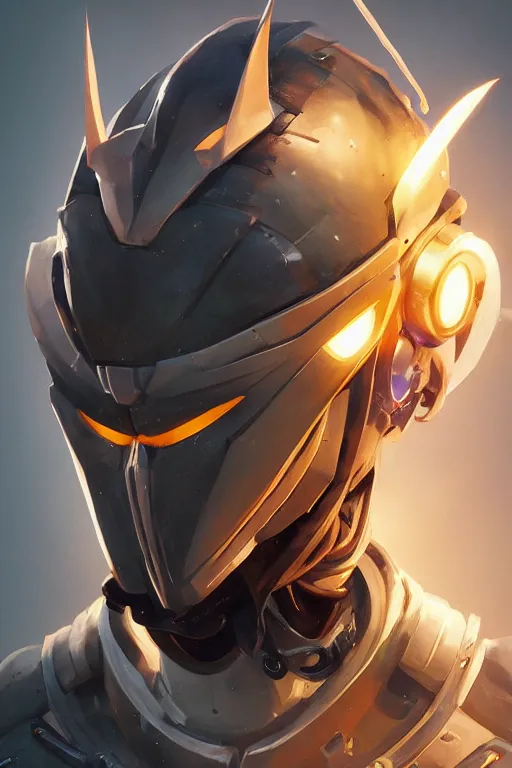 Image similar to epic mask helmet robot ninja portrait stylized as fornite style game design fanart by concept artist gervasio canda, behance hd by jesper ejsing, by rhads, makoto shinkai and lois van baarle, ilya kuvshinov, rossdraws global illumination radiating a glowing aura global illumination ray tracing hdr render in unreal engine 5