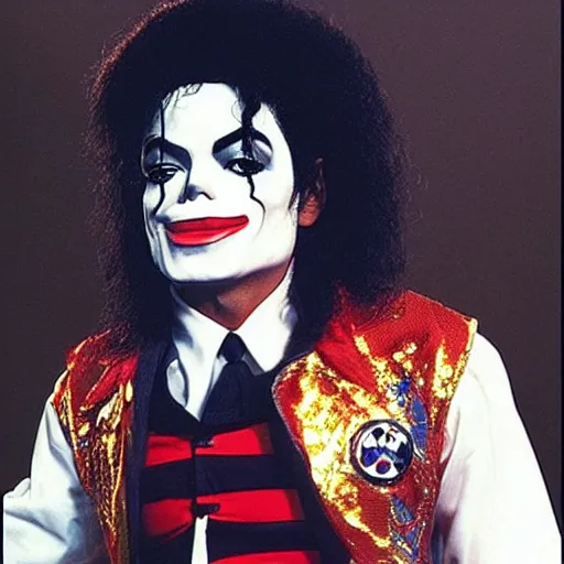 Image similar to “ michael jackson as bozo the clown”